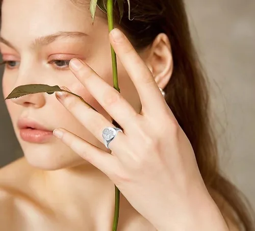 Miniatura 4 de You are My Sunshine - Anillo de circonita cúbica para mujer, diseño de flor de amapola gruesa, de acero inoxidable, regalo de joyería
