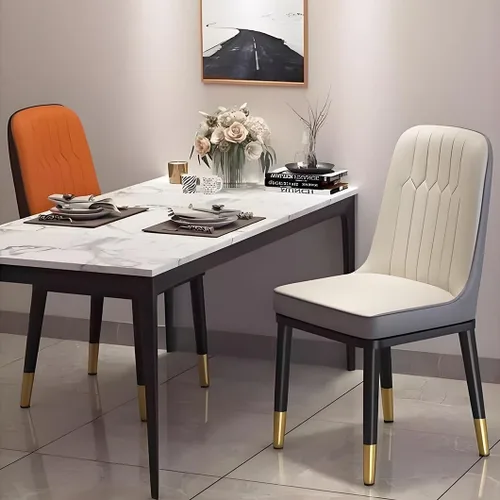 Miniatura 2 de YVYKFZD Juego de 2/4 sillas de comedor, sillas de cocina con respaldo y patas de metal, silla de comedor de piel sintética, silla auxiliar cómoda