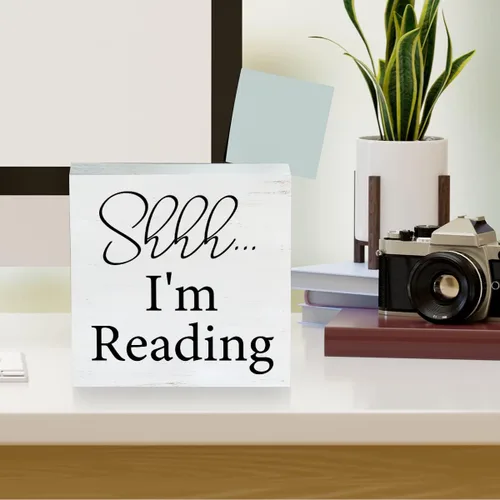 Miniatura 3 de Letrero de madera con texto en inglés «Farmhouse You Can't Buy Happiness But You Can Buy Books»