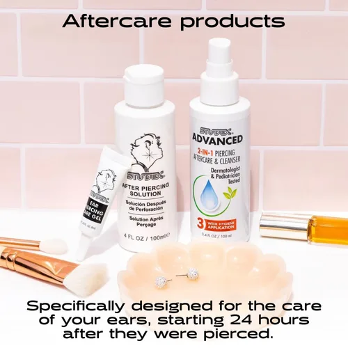 Miniatura 8 de Studex Gel para el cuidado de los piercings de oído – Gel de cuidado posterior con extracto de aloe calmante para proteger la piel y promover