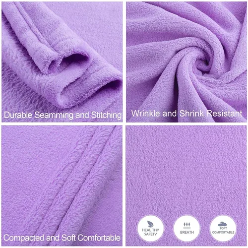 Miniatura 2 de JML - Manta de tela de polar de 50 x 60 pulgadas, lujosa, suave y ligera, para la cama y el sofá Color liso violeta