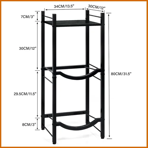 Miniatura 7 de TC-HOMENY Soporte para jarra de agua de 5 galones, estante de 3 niveles para dispensador, soporte organizador para hogar y oficina (negro)