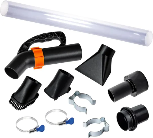 POWERTEC Kit de barrido de piso de manguera de recolección de polvo de 2-1/2 pulgadas con extensión de tubo transparente de 36 pulgadas, 3 boquillas