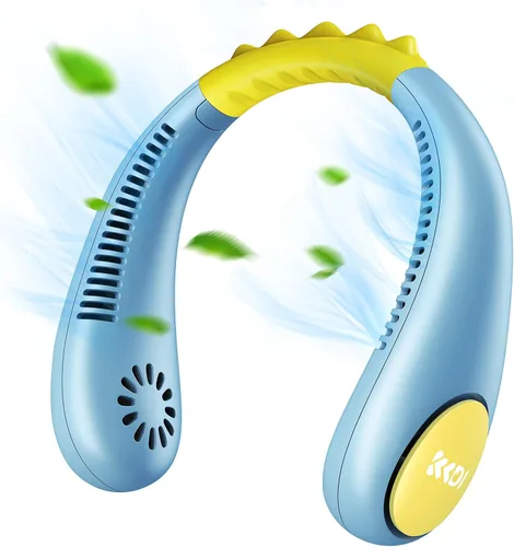 Miniatura 10 de Ventilador de cuello para niños, ventiladores portátiles sin aspas para niños de 4-14 años, niñas y niños, mini ventilador de refrigeración personal