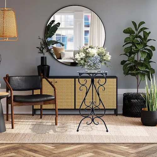 Miniatura 5 de NAKUPE Soporte de metal para plantas para interiores y exteriores, soportes para macetas individuales de 22.5 pulgadas de alto, soporte de pedestal
