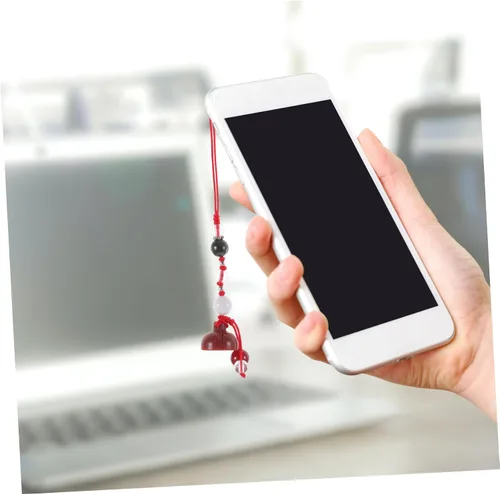Miniatura 8 de Hemobllo Abalorio para teléfono – Jade Lotus Phone Charm Strap Agate Mobile Phone Pendant Decorativo Teléfono Celular Accesorios para Llavero Rojo