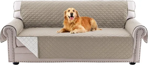 Miniatura 21 de PrinceDeco Funda de sofá para perros, lavable y reversible, apta para mascotas, resistente al agua, protector de muebles con correas elásticas