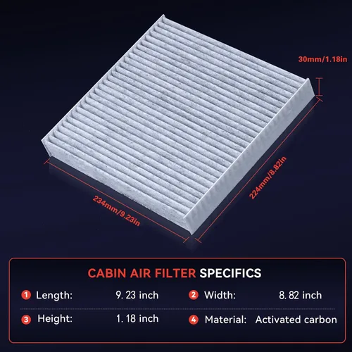 Miniatura 3 de CF10134 Filtro de aire de cabina, compatible con Acura, Honda, ILX, MDX, RDX, RL, RLX, TL, TLX, TSX, ZDX, Accord, Accord Crosstour, Civic