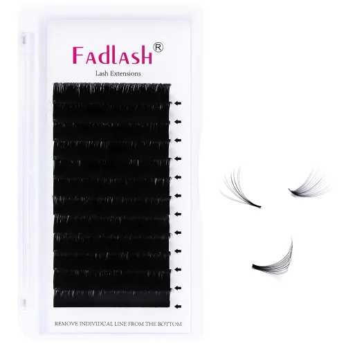 Miniatura 28 de FADLASH Extensiones de pestañas con rizo D, 0.07 mm, bandeja mixta fácil de usar, pestañas de volumen 2D-10D, autoaplicables, 15-20 mm