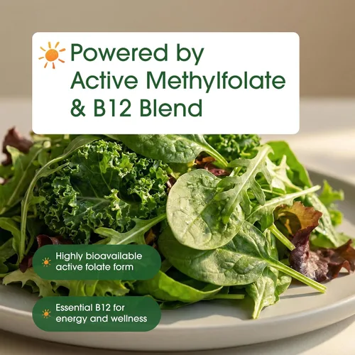 Miniatura 6 de NatureBell L Metilfolato 15 mg (5-MTHF) con metil B12 1000mcg, 180 cápsulas vegetarianas Acción dual de alta potencia para apoyo energético
