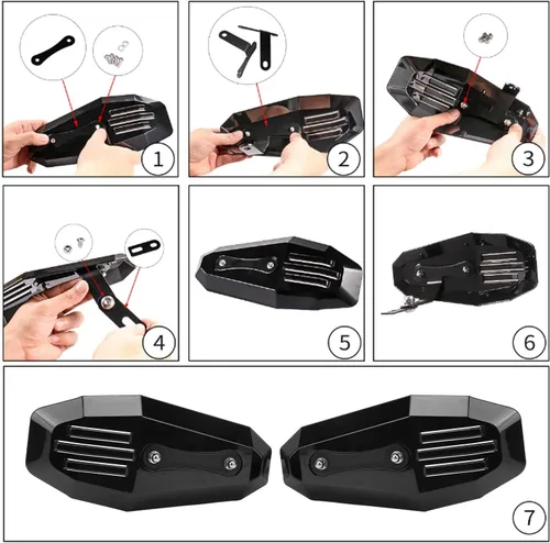 Miniatura 6 de KIMISS Protectores de mano para motocicleta, 2 unidades de protectores de mano para motocicleta, protector de cepillo de mano, barra protectora