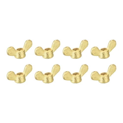 uxcell Tuercas de ala de latón, tuerca de mariposa M5 M5, aprieta los sujetadores para muebles, maquinaria, equipo electrónico, 8 piezas