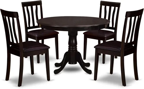 Miniatura 14 de East West Furniture HLAN3-BCH-C - Juego de mesa de comedor, 3 piezas