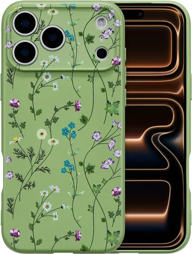 Miniatura 139 de RALEAVO Funda Floral para iPhone 12, Cubierta de Silicona Líquida con Bonito Patrón de Rama de Flores para Niñas y Mujeres, Funda Protectora de Goma