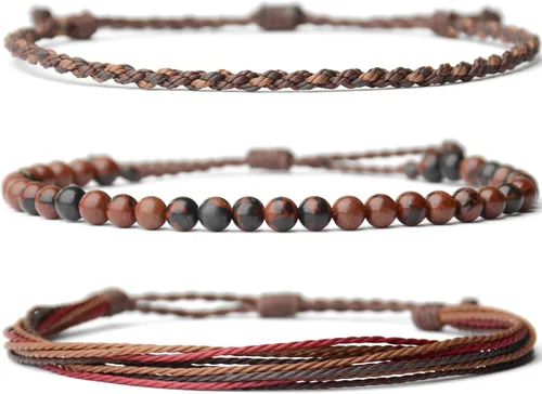 Miniatura 46 de Pulsera curativa hecha a mano con cuentas de piedra natural, regalo para hombres, pulsera de cuerda ajustable