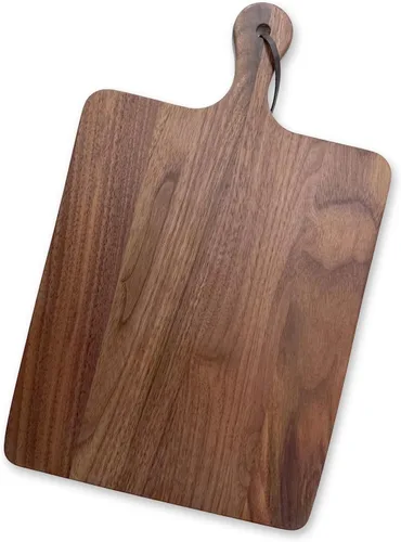 Tabla de cortar de madera de nogal Muso Wood para cocina, tabla de cortar de madera con mango para colgar, tabla cuadrada de pan, pizza, queso,