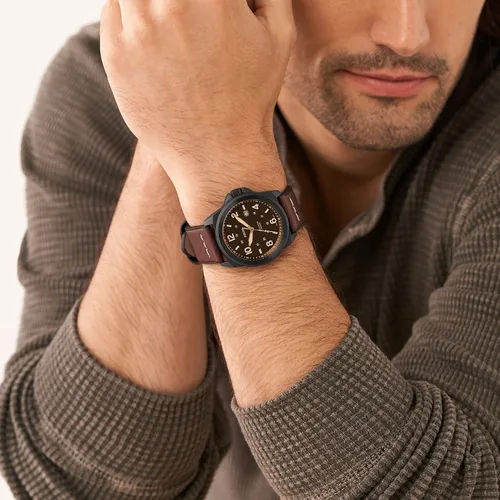 Miniatura 4 de Fossil Bronson Reloj casual de cuarzo para hombre con correa de acero inoxidable o cuero, Reloj cronógrafo Bronson