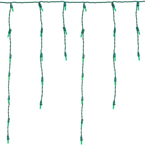 Miniatura 2 de Novelty Lights Luces LED de Carámbano Verdes, 15 Pies, 150 Bombillas LED M5 en 30 Colgantes con Espaciado de 6 Pulgadas, Colgantes de 12-32", Cable