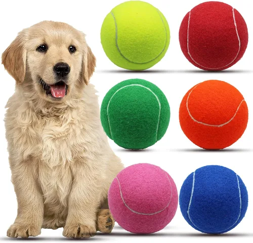 Magicorange Pelotas de tenis grandes para perros, paquete de 6 pelotas de tenis grandes de 4 pulgadas, juguete masticable para mascotas, pelotas