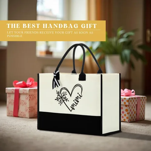 Miniatura 5 de FORBIDDEN PAPER Regalos para la abuela, tía, mamá, bolsa de mano para mamá, cumpleaños, día de la madre, bolsa de playa, bolsa de compras de lona