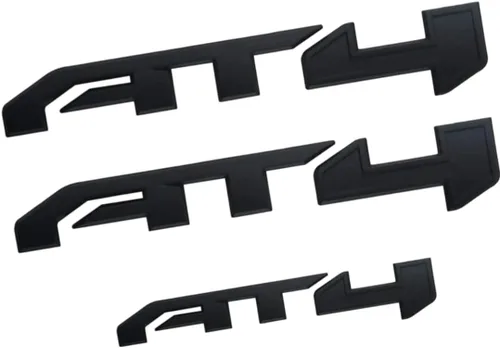 Emblemas de insignia AT4 de 3 piezas en color negro para GMC Yukon, Sierra y Canyon 2021-2023, apto para puertas y portón trasero, compatible con