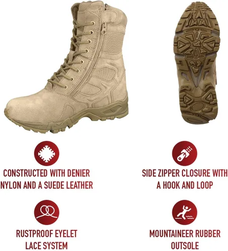 Miniatura 5 de Rothco Forced Entry Deployment Boots with Side Zipper - 8 Inch