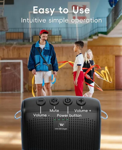Miniatura 7 de Mini amplificador de voz inalámbrico personal con 2 micrófonos Bluetooth, sistema de altavoces PA recargable de 15 W para profesores, entrenadores