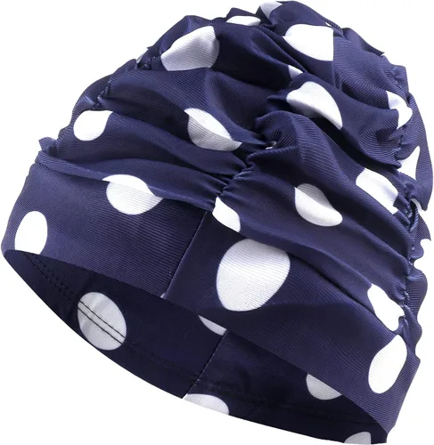 Miniatura 11 de Swim Caps for Women Swimming,1 Pcs Fabric Nylon Cloth Swim Cap, Comfort Pleated Swimming Cap for Long Hair, Not Waterproof Elastic Bathing Caps
