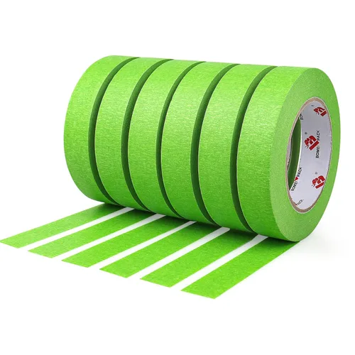 BOMEI PACK Cinta de pintura para pintura de coche, color verde, 1 pulgada x 60 yardas, cinta de pintura para paredes, automoción, etiquetado,