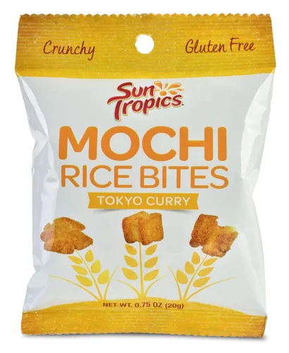 Miniatura 14 de Sun Tropics Mochi Snack Bites, sabor a curry dorado, 3.5 onzas (paquete de 6) Bocaditos crujientes de Mochi crujientes, pepitas de arroz