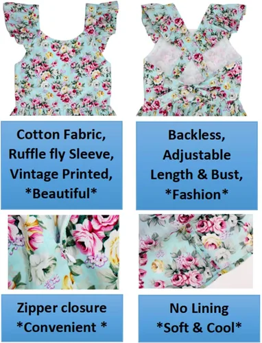 Miniatura 287 de Vestido de verano para niña, de algodón, con diseño floral