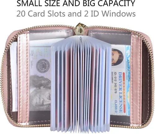 Miniatura 4 de Yuhan Pretty - Tarjetero de piel para tarjetas de crédito y carnet de identidad, con tecnología RFID, para mujer