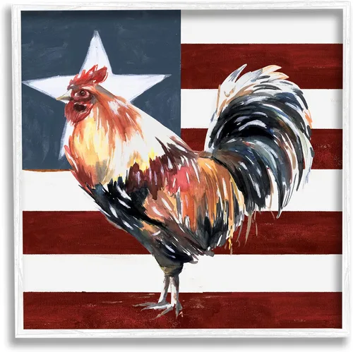 Miniatura 8 de Stupell Industries Bandera Americana Rooster de Estados Unidos, diseño de White Ladder