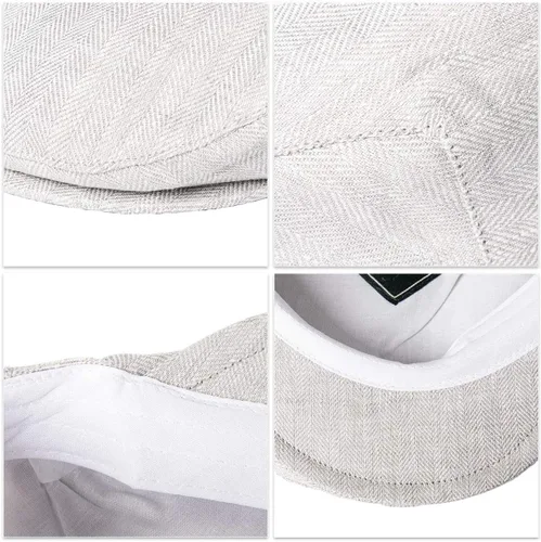Miniatura 7 de BOTVELA Sombrero de verano transpirable para hombre de lino con hiedra plana