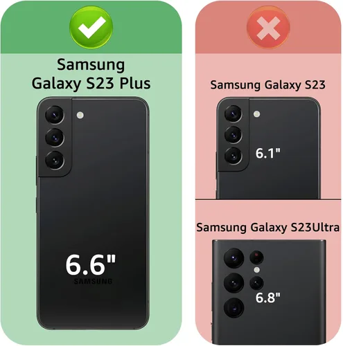 Miniatura 2 de XcaseBar Funda tipo cartera para Samsung Galaxy S23 Plus con cremallera 【Bloqueo RFID】 Soporte para tarjeta de crédito, libro de folio con tapa Rosa