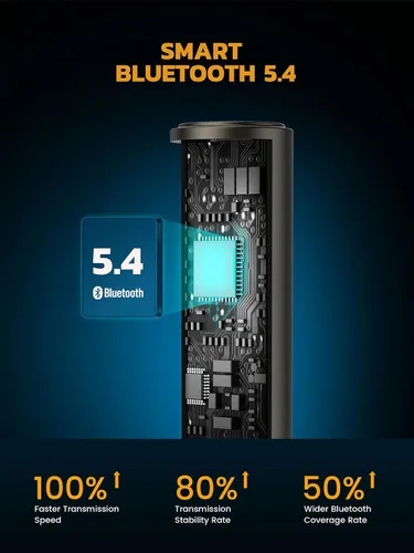 Miniatura 4 de MaedHawk Adaptador auxiliar Bluetooth 5.4 para automóvil, receptor de audio inalámbrico de 0.138 in para automóvil micrófono mejorado integrado