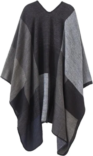Miniatura 171 de Urban CoCo Poncho de colores para mujer, chal con frente abierto, color en bloques