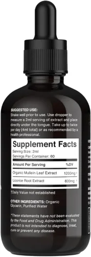 Miniatura 9 de Dr Sosnowski's Gotas de extracto orgánico de hoja de gordolobo 72,000 mg por botella Suplemento herbario líquido de 4 onzas líquidas