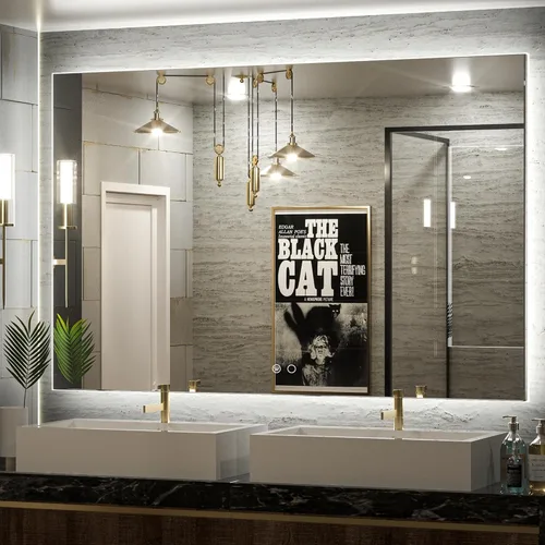 Miniatura 18 de Keonjinn Espejo de baño LED de 24 x 32 pulgadas con retroiluminación, antiniebla, CRI90+ HD regulable sin escalones, alto lumen, montaje en pared