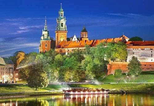 Miniatura 2 de CASTORLAND Rompecabezas de 1000 piezas, castillo de Wawel por noche, Polonia, patrimonio real, castillo real, rompecabezas para adultos, Castorland
