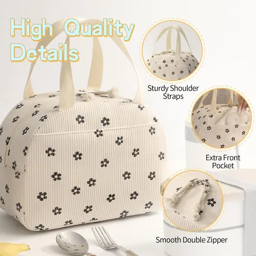 Miniatura 5 de Lonchera portátil para mujer, tamaño mediano de 10 x 7.5 x 5.5 pulgadas, mantiene la comida fresca durante más de 5 horas, fácil de limpiar, ideal