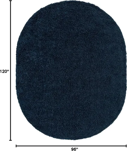 Miniatura 2 de Unique Loom Colección Solid Shag - Alfombra de área (ovalada de 8' x 10', azul zafiro/azul marino)