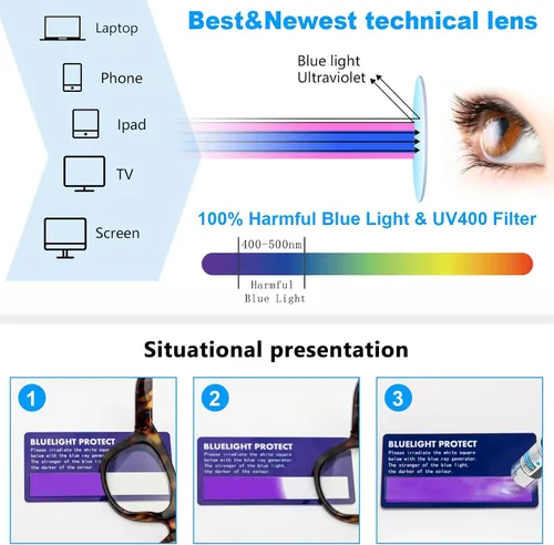 Miniatura 6 de REAVEE Paquete de 2 lentes de lectura retro de gran tamaño para mujeres y hombres, bloqueo de luz azul, para lectores de computadora, elegantes