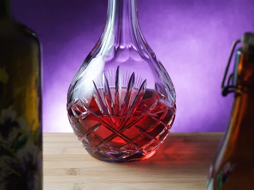 Miniatura 5 de Barski - Corte a mano - Boca soplada - Cristal - Decantador de vino - 32 oz. - Hecho en Europa