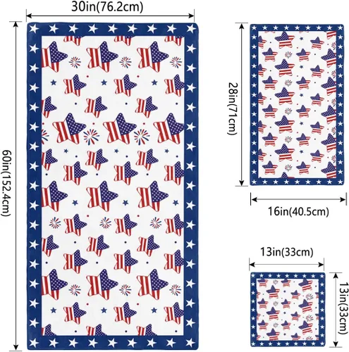 Miniatura 4 de Stars Stripes Flag Bath Towels for Bathroom Set - Luxury Microfiber Towels Gifts for Women,Quick Dry Beach Kitchen Hand Hair Face Yoga Workout Gym