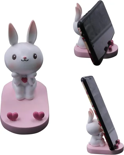 Miniatura 13 de Lindo conejo teléfono móvil soporte animal Smartphone escritorio soporte para todos los teléfonos móviles Bunny teléfono soporte escritorio ornamento
