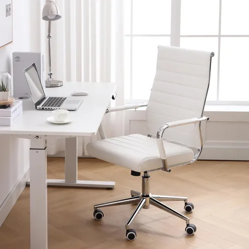 Miniatura 13 de Silla de escritorio de oficina, sillas modernas de cuero para sala de conferencias, silla ergonómica de respaldo alto, silla ejecutiva giratoria