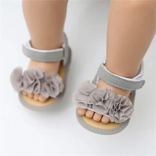 Miniatura 2 de Timatego Sandalias de verano para bebés y niñas con suela suave de flores, zapatos de vestir para cuna, recién nacidos, para recién nacidos