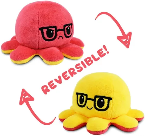 Miniatura 8 de TeeTurtle - El Peluche de Pulpo Reversible Original - Azul Claro + Azul Oscuro - Lindos Animales de Peluche Sensoriales Fidget Que Muestran Tu