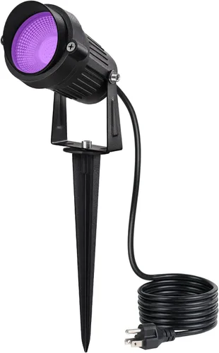 SUNVIE Luces LED negras para exteriores, luz negra, impermeable, foco de luz negra de 10 W, foco de 120 V, luces de Halloween, luz negra para fiesta